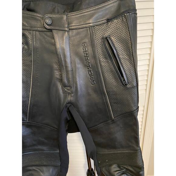 FRANK THOMAS XTI Collection‎ Men BLACK Leather Motorcycle Pants Trousers Sz - Picture 1 of 10